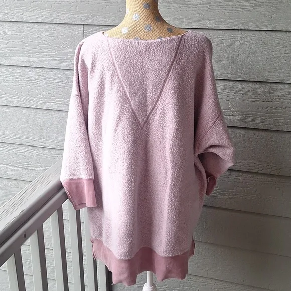 Free People Intimately oversized inside out tunic sweatshirt size Small - Picture 4 of 10